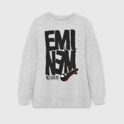 Женский свитшот oversize без начеса хлопок Eminem recovery