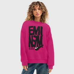 Женский свитшот oversize без начеса хлопок Eminem recovery - фото 2