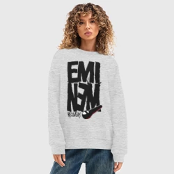 Женский свитшот oversize без начеса хлопок Eminem recovery - фото 2