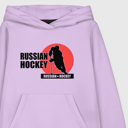 Детская толстовка хлопок Russian hockey Русский хоккей, цвет лаванда - фото 3