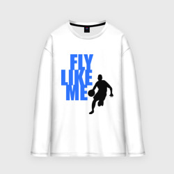 Мужской лонгслив oversize хлопок Fly like me