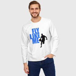 Мужской лонгслив oversize хлопок Fly like me - фото 2