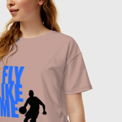 Женская футболка хлопок Oversize Fly like me - фото 2