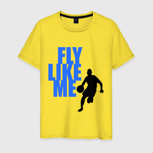 Мужская футболка хлопок Fly like me, цвет желтый