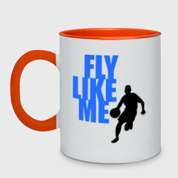 Кружка двухцветная Fly like me