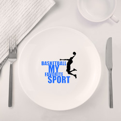 Набор: тарелка + кружка Мой любимый вид спорта-баскетбол - фото 2