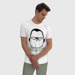 Мужская пижама с белой футболкой хлопок What? - фото 2