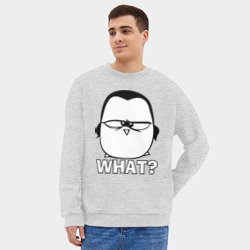 Мужской свитшот oversize без начеса хлопок What? - фото 2