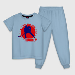 Детская пижама хлопок I love this game. Hockey