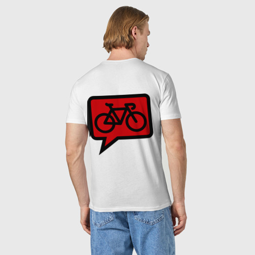 Мужская футболка хлопок Bicycle sign, цвет белый - фото 4