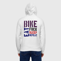 Мужская толстовка на молнии хлопок Bike eat sleep repeat - фото 2