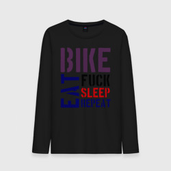 Мужской лонгслив хлопок Bike eat sleep repeat