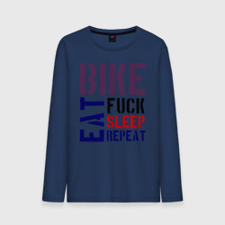 Мужской лонгслив хлопок Bike eat sleep repeat