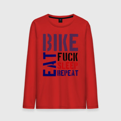 Мужской лонгслив хлопок Bike eat sleep repeat