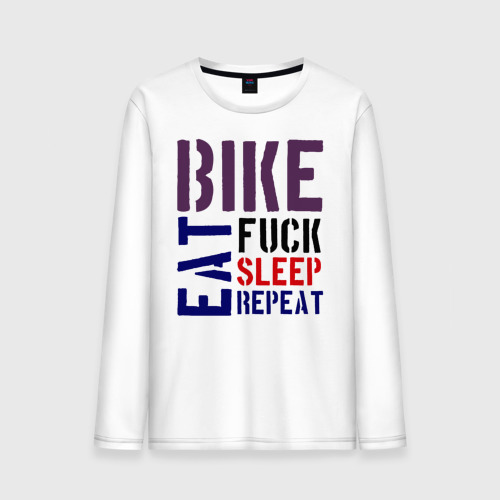 Мужской лонгслив хлопок Bike eat sleep repeat