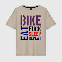 Мужская футболка хлопок Oversize Bike eat sleep repeat