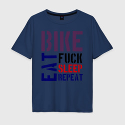 Мужская футболка хлопок Oversize Bike eat sleep repeat