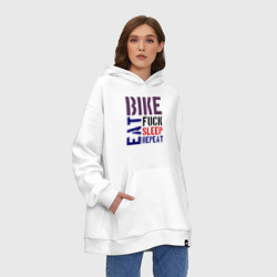 Худи SuperOversize хлопок Bike eat sleep repeat - фото 2