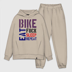 Мужской костюм oversize хлопок Bike eat sleep repeat