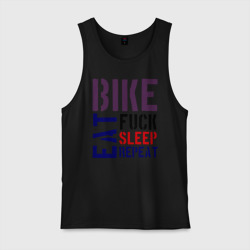 Мужская майка хлопок Bike eat sleep repeat