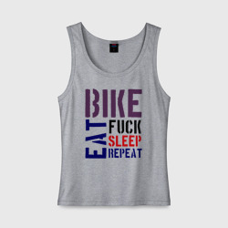 Женская майка хлопок Bike eat sleep repeat