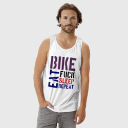 Мужская майка хлопок Bike eat sleep repeat - фото 2