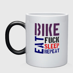 Кружка хамелеон Bike eat sleep repeat