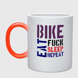 Кружка хамелеон Bike eat sleep repeat