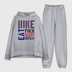 Женский костюм хлопок Oversize Bike eat sleep repeat