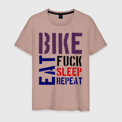 Мужская футболка хлопок Bike eat sleep repeat