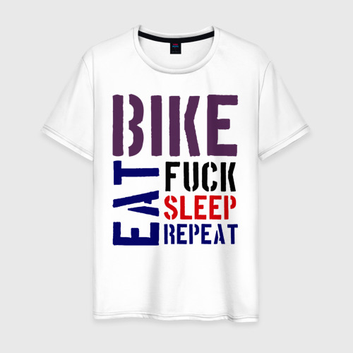 Мужская футболка хлопок Bike eat sleep repeat