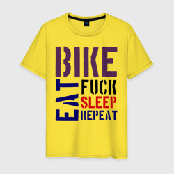 Мужская футболка хлопок Bike eat sleep repeat