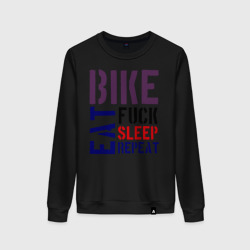 Женский свитшот хлопок Bike eat sleep repeat