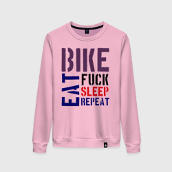 Женский свитшот хлопок Bike eat sleep repeat