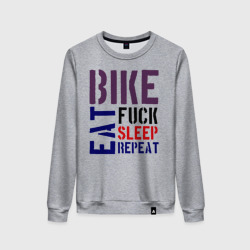 Женский свитшот хлопок Bike eat sleep repeat