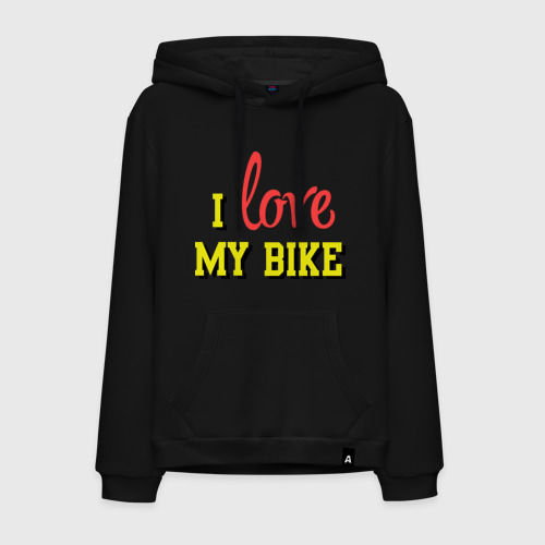 Мужская толстовка хлопок I love my bike, цвет черный