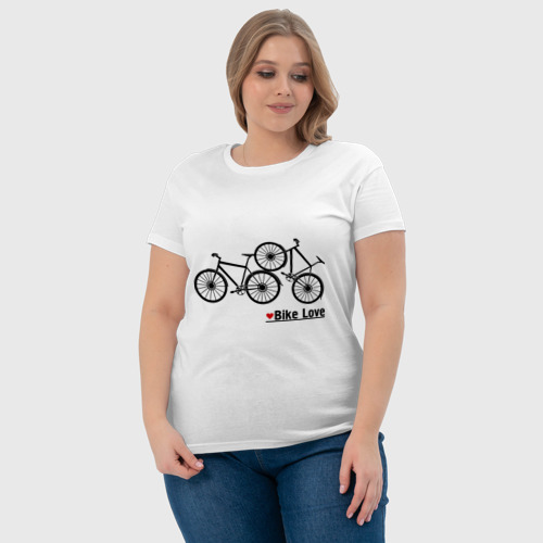 Женская футболка хлопок Bike Love, цвет белый - фото 6