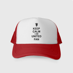 Кепка тракер с сеткой Keep calm I am United fan