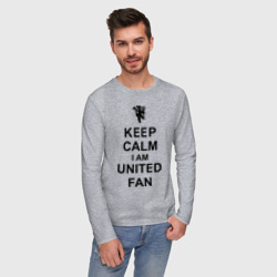 Мужской лонгслив хлопок Keep calm I am United fan - фото 2