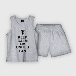 Детская пижама с шортами хлопок Keep calm I am United fan