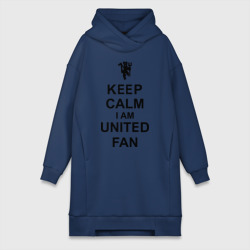 Платье-худи хлопок Keep calm I am United fan