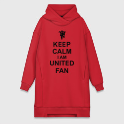 Платье-худи хлопок Keep calm I am United fan