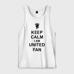 Мужская майка хлопок Keep calm I am United fan