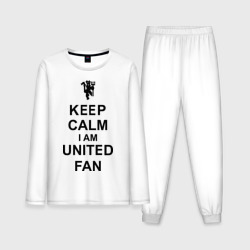 Мужская пижама с лонгсливом хлопок Keep calm I am United fan