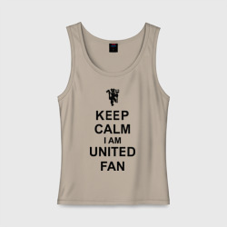 Женская майка хлопок Keep calm I am United fan