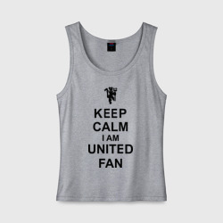 Женская майка хлопок Keep calm I am United fan