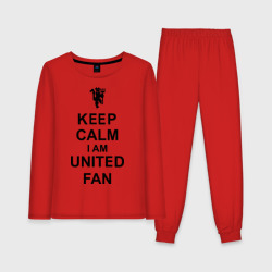 Женская пижама с лонгсливом хлопок Keep calm I am United fan