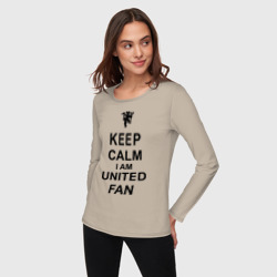 Женский лонгслив хлопок Keep calm I am United fan - фото 2