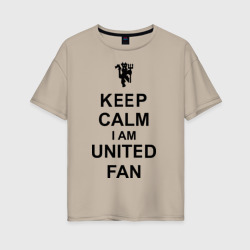 Женская футболка хлопок Oversize Keep calm I am United fan