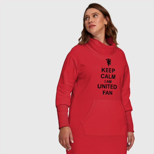 Платье удлиненное хлопок Keep calm I am United fan - фото 7